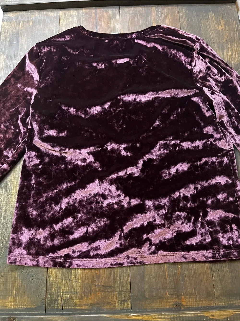 Old Navy Velvet Ruched Long Sleeve Top - Burgundy Kids Size XXL